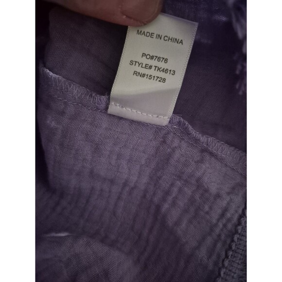NEW EE:SOME S Gauzy Boxy Top Purple Button Down Lagon Coastal Beachy Vacation - Picture 5 of 7